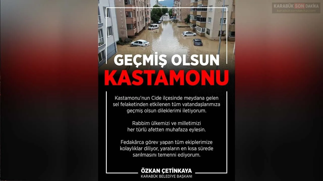 BAŞKAN ÇETİNKAYA’DAN CİDE’YE GEÇMİŞ OLSUN MESAJI