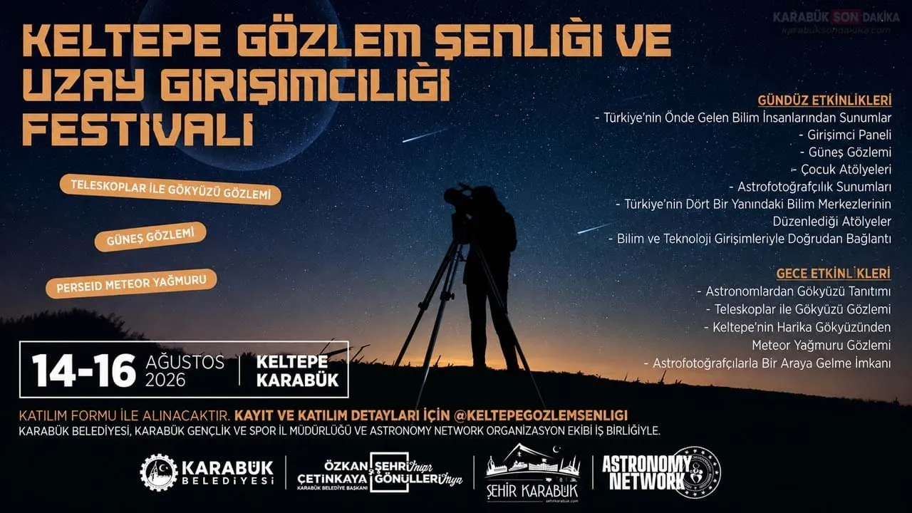KELTEPE’DE UZAY HEYECANI BAŞLIYOR! PERSEİD YAĞMURU KARABÜK’TEN İZLENECEK